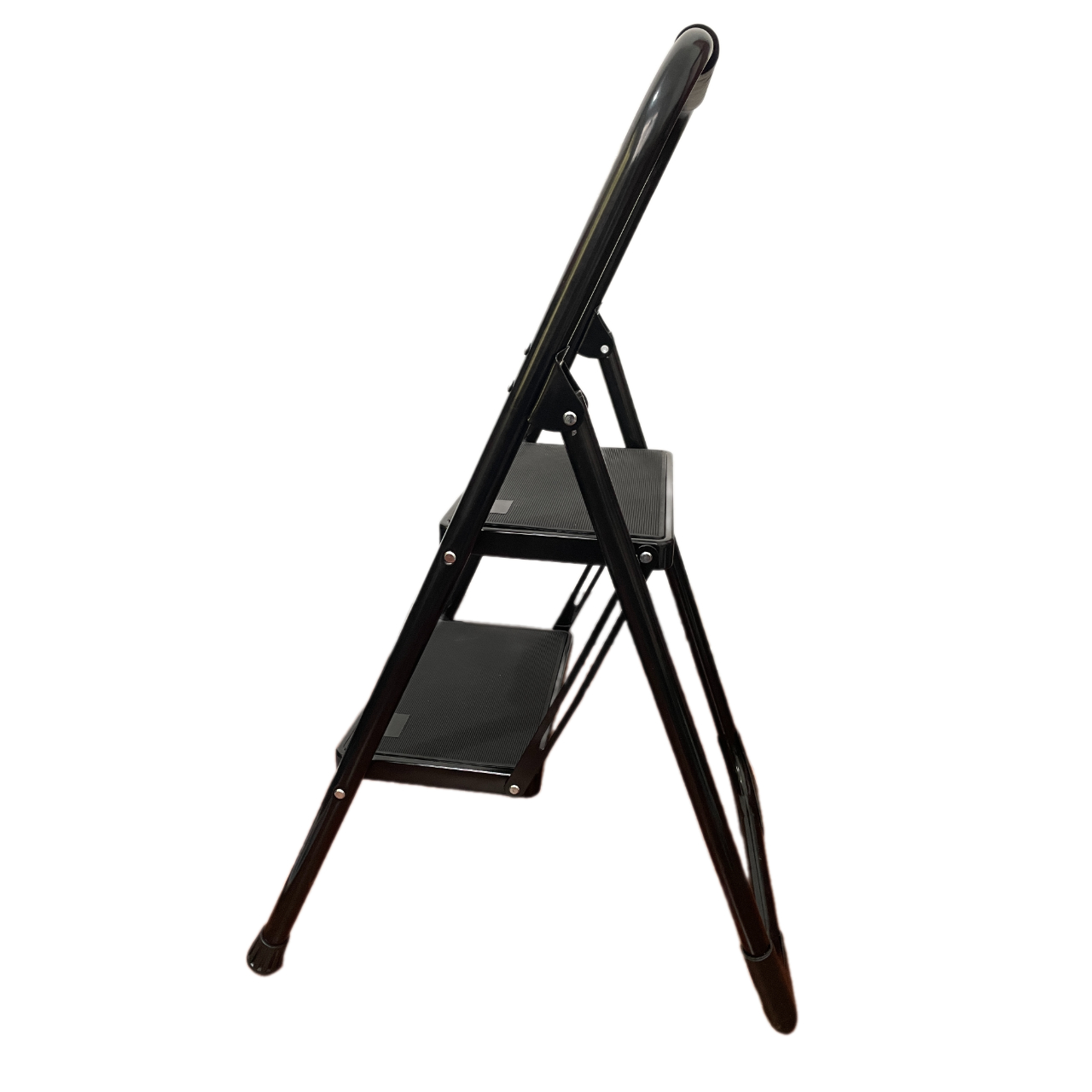 2 Step Ladder, Foldable, Load capacity 330lbs, Black