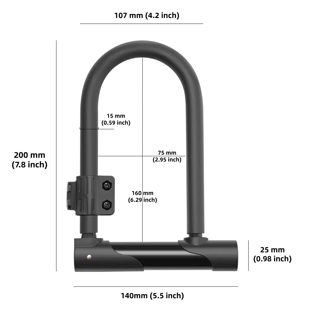 Bike U Lock With Security Cable