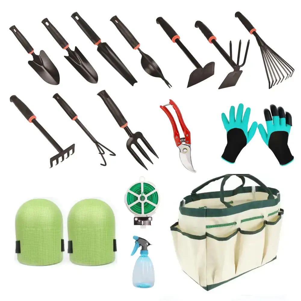 18 PCS Gardening Tools Set, Heavy Duty Gardening Hand Tools with Handbag