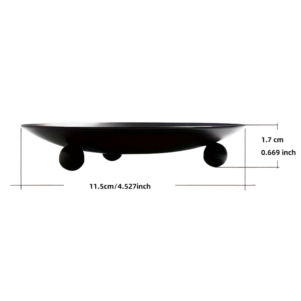 3 PCS Plate Candle Holder, 4.5 inch, Black, Iron