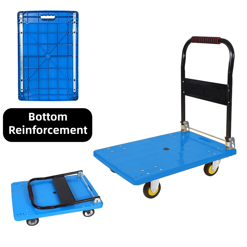 Heavy Duty Platform Truck, Foldable, Blue, 661 lbs Weight Capacity