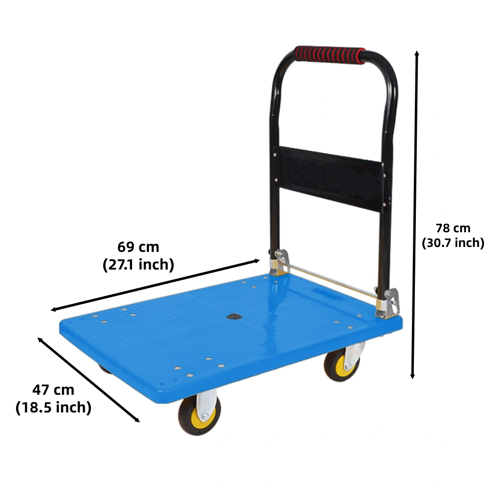Heavy Duty Platform Truck, Foldable, Blue, 661 lbs Weight Capacity