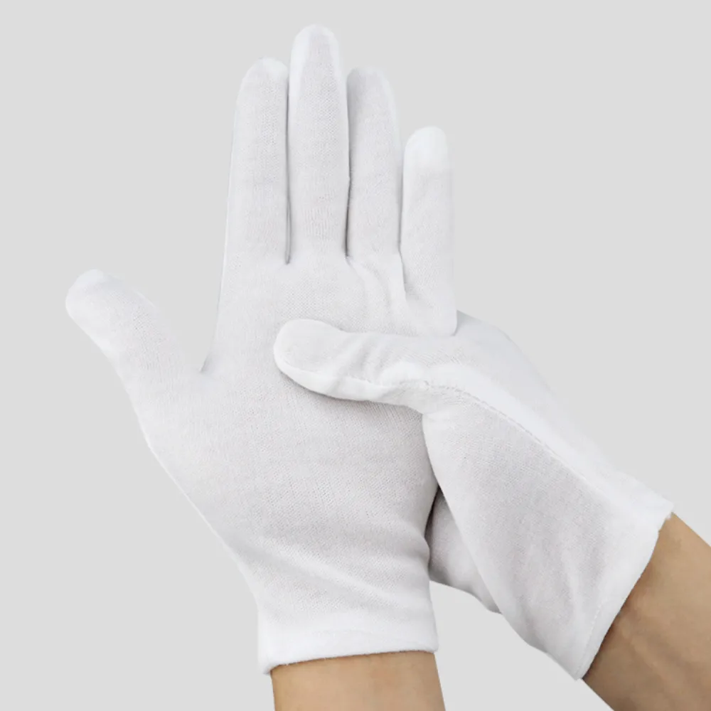 24 Pcs (12 Pair) 100% Pure Cotton White Gloves