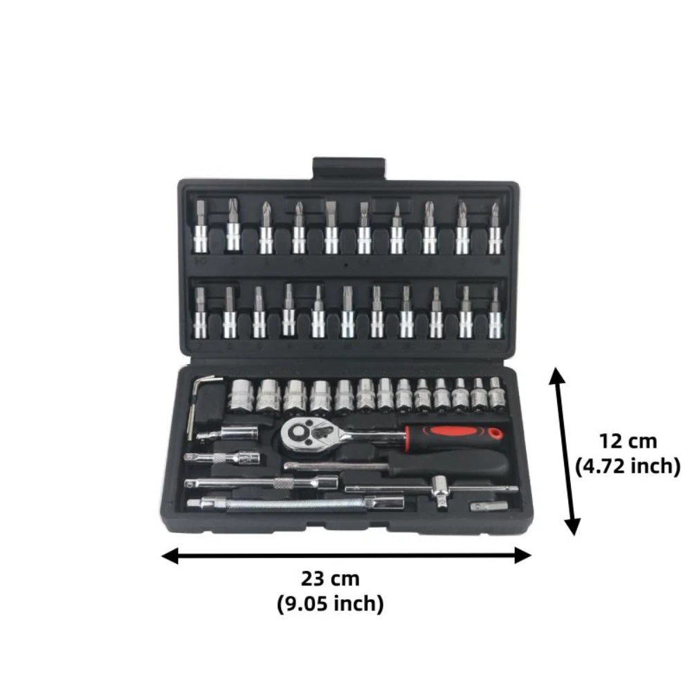 46 PCS Socket Wrench Set, with Storage Case