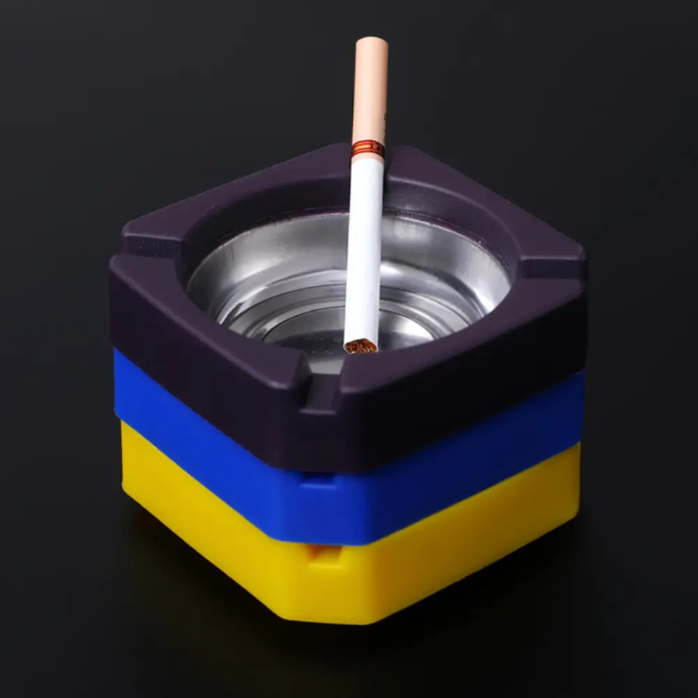 3 PCS Stainless Steel Ashtray, Ultralight, Portable, Square