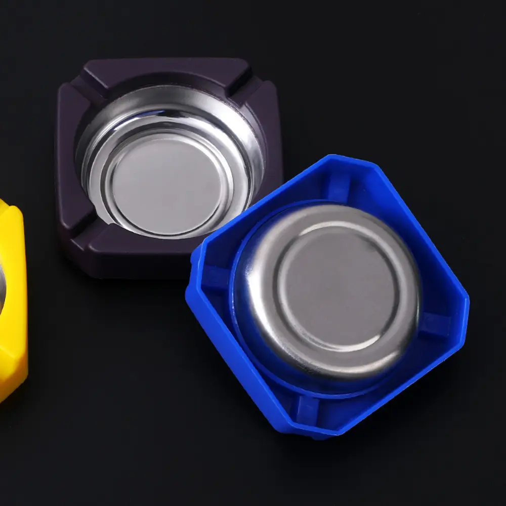 3 PCS Stainless Steel Ashtray, Ultralight, Portable, Square